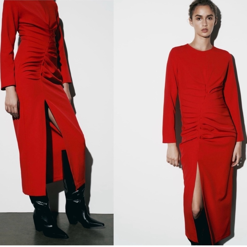 Zara Scarlet Long Sleeve Dress